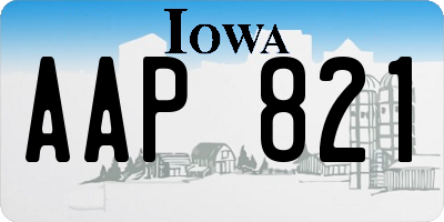 IA license plate AAP821