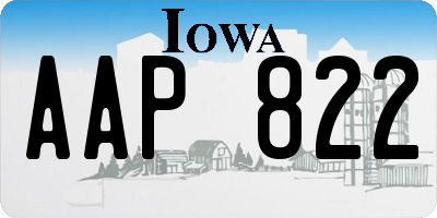 IA license plate AAP822