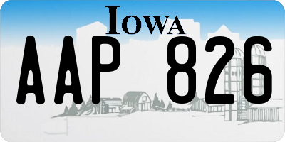 IA license plate AAP826