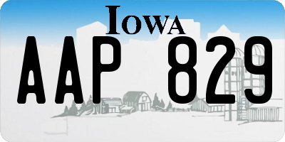 IA license plate AAP829