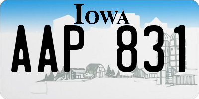 IA license plate AAP831