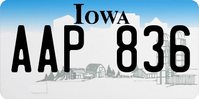 IA license plate AAP836