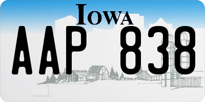 IA license plate AAP838