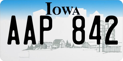 IA license plate AAP842