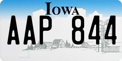 IA license plate AAP844