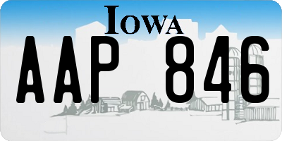 IA license plate AAP846