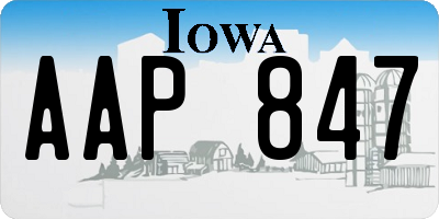 IA license plate AAP847