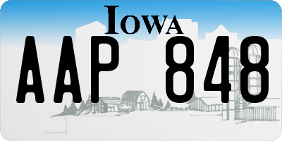 IA license plate AAP848