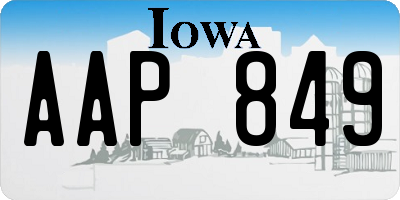 IA license plate AAP849