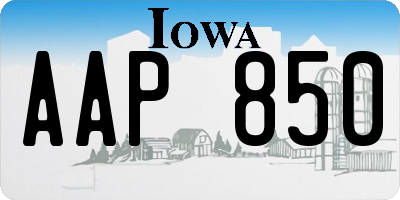 IA license plate AAP850