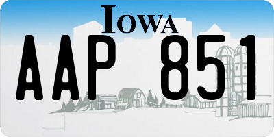 IA license plate AAP851