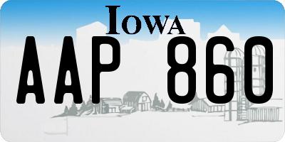 IA license plate AAP860