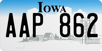 IA license plate AAP862