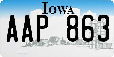 IA license plate AAP863