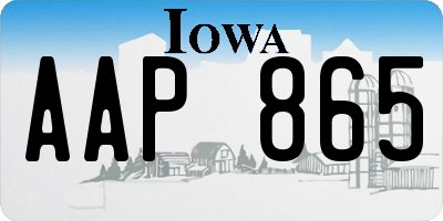 IA license plate AAP865