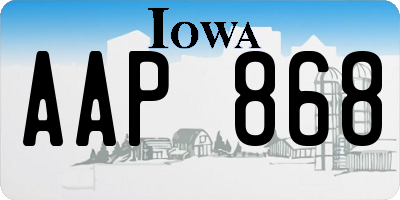 IA license plate AAP868
