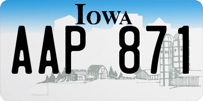 IA license plate AAP871