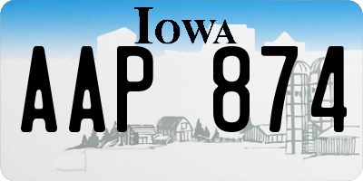 IA license plate AAP874