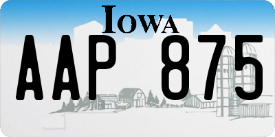 IA license plate AAP875