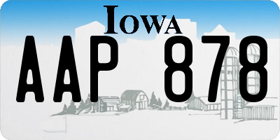 IA license plate AAP878