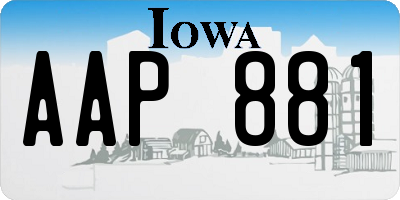 IA license plate AAP881