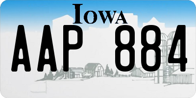 IA license plate AAP884