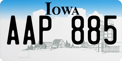 IA license plate AAP885