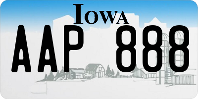 IA license plate AAP888