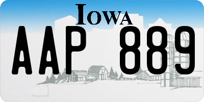 IA license plate AAP889
