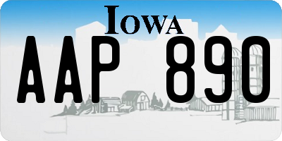 IA license plate AAP890