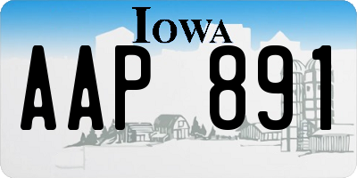 IA license plate AAP891