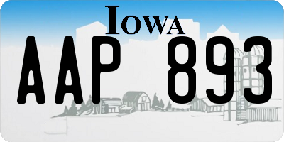IA license plate AAP893