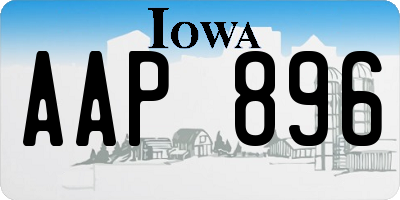 IA license plate AAP896