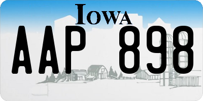IA license plate AAP898