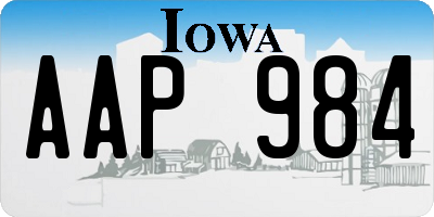 IA license plate AAP984