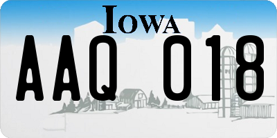 IA license plate AAQ018