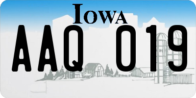 IA license plate AAQ019