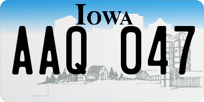 IA license plate AAQ047