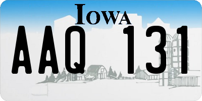 IA license plate AAQ131