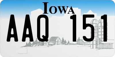 IA license plate AAQ151