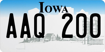 IA license plate AAQ200