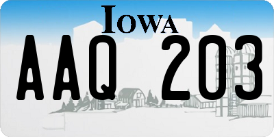 IA license plate AAQ203