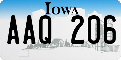 IA license plate AAQ206
