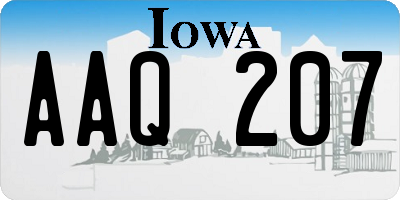 IA license plate AAQ207