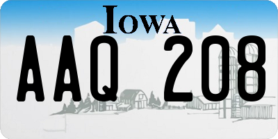 IA license plate AAQ208