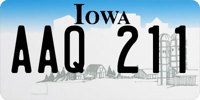 IA license plate AAQ211