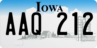 IA license plate AAQ212
