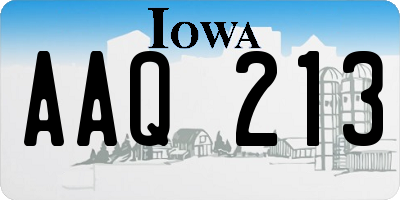 IA license plate AAQ213