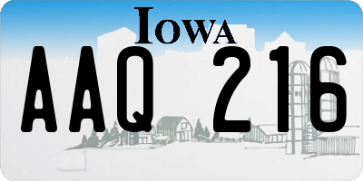 IA license plate AAQ216
