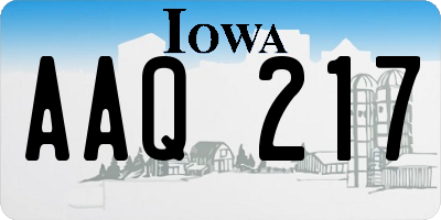 IA license plate AAQ217